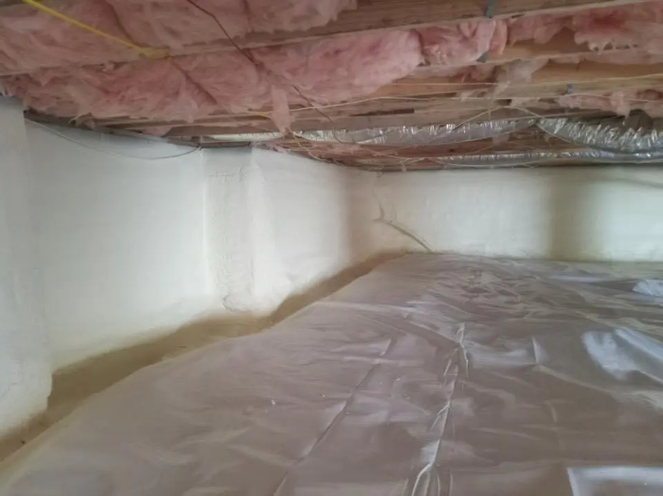 Crawl space encapsulation with closed-cell spray foam for Roof Waterproofing in Cocoa Beach
